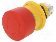 Switch: emergency stop; 16mm; Stabl.pos: 2; NC + NO; red; none; 61 