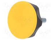 Knob; Ø: 45mm; Ext.thread: M8; 20mm; technopolymer PA; Cap: yellow ELESA+GANTER