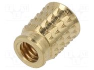 Threaded insert; brass; M4; BN 37885; L: 8.5mm; for plastic TAPPEX