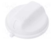 Knob; white; Ø: 20mm; Flange dia: 22mm; THERMO 80 ITALTRONIC