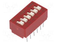 Switch: DIP-SWITCH; Poles number: 6; 0.1A/50VDC; Pos: 2; -40÷85°C C&K