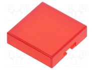 Cap; UB series; 12x12x3mm; red; UB NKK SWITCHES