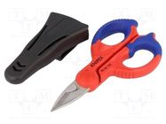 Scissors; for cables,electrical work; 155mm; Blade: about 56 HRC KNIPEX