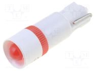 Indicator: LED; 6VDC; Ø5.6mm; Body: red; Cap: W2x4.6 SIGNAL-CONSTRUCT