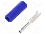 Connector: 4mm banana; plug; 10A; 50VDC; blue; non-insulated DELTRON