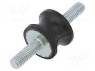 Vibration damper; M6; Ø: 20mm; rubber; L: 15mm; Thread len: 18mm ELESA+GANTER