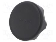 Knob; Ø: 45mm; Ext.thread: M10; 20mm; technopolymer PA; Cap: black ELESA+GANTER