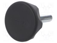 Knob; Ø: 45mm; Ext.thread: M10; 40mm; technopolymer PA; Cap: black ELESA+GANTER