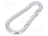 Carabiner; steel; for rope; L: 40mm; zinc; 4mm DROMET