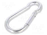 Carabiner; steel; for rope; L: 50mm; zinc; 5mm DROMET