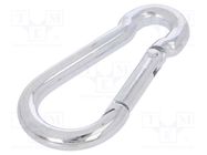 Carabiner; steel; for rope; L: 60mm; zinc; 6mm DROMET