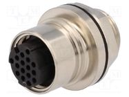 Connector: circular; socket; female; PIN: 16; w/o contacts; 3A; 60V BULGIN