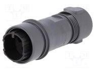 Connector: circular; plug; male; PIN: 3; w/o contacts; for cable BULGIN