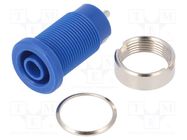 Connector: 4mm banana; socket; 24A; blue; nickel plated; 34mm SCHÜTZINGER