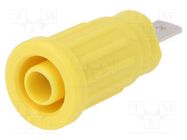 Connector: 4mm banana; socket; 24A; 1kV; yellow; nickel plated SCHÜTZINGER