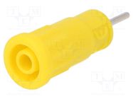 Connector: 4mm banana; socket; 36A; 1kV; yellow; on panel,push-in SCHÜTZINGER