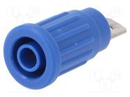 Connector: 4mm banana; socket; 24A; 1kV; blue; on panel,push-in SCHÜTZINGER