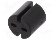 Spacer sleeve; LED; Øout: 5.1mm; ØLED: 5mm; L: 5mm; black; UL94V-0 