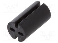 Spacer sleeve; LED; Øout: 5.1mm; ØLED: 5mm; L: 9mm; black; UL94V-0 DREMEC