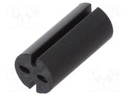 Spacer sleeve; LED; Øout: 5.1mm; ØLED: 5mm; L: 11mm; black; UL94V-0 DREMEC