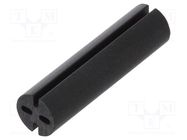 Spacer sleeve; LED; Øout: 5.1mm; ØLED: 5mm; L: 19mm; black; UL94V-0 DREMEC