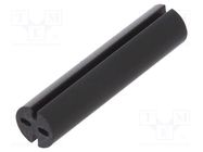 Spacer sleeve; LED; Øout: 5.1mm; ØLED: 5mm; L: 22mm; black; UL94V-0 DREMEC