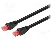 Patch cord; U/UTP; 6; Cu; PE; black; 60m; RJ45 plug,both sides Goobay