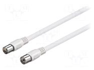 Cable; 10m; coaxial 9.5mm socket,coaxial 9.5mm plug; PVC; white Goobay