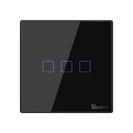 Sonoff T3EU3C-TX three-channel touch Wi-Fi wireless wall smart switches RF 433 MHz black (IM190314020), Sonoff