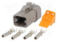 Connector: wire-wire; plug; female; DTP; for cable; PIN: 4; crimped DEUTSCH