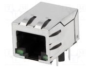 Connector: RJ45; socket; PIN: 8; shielded,with LED; Layout: 8p8c 