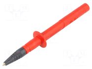Measuring tip; 32A; 1kVDC; red; Socket size: 4mm; 20mΩ; L: 133mm SCHÜTZINGER