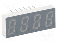 Display: LED; 7-segment; 8mm; 0.31"; No.char: 4; yellow-green; anode 