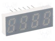 Display: LED; 7-segment; 8mm; 0.31"; No.char: 4; yellow-green 