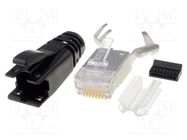 RJ45; plug; PIN: 8; shielded; Layout: 8p8c; for cable; IDC,crimped BEL FUSE