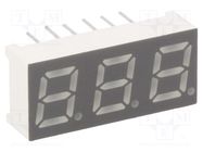 Display: LED; 7-segment; 7mm; 0.28"; No.char: 3; yellow-green; anode LUCKYLIGHT