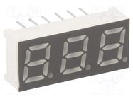 Display: LED; 7-segment; 7mm; 0.28"; No.char: 3; yellow-green 