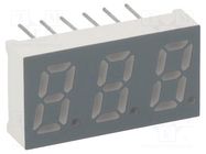 Display: LED; 7-segment; 8mm; 0.31"; No.char: 3; yellow-green; anode LUCKYLIGHT