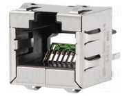 Connector: RJ45; socket; PIN: 8; Cat: 6a; shielded; Layout: 8p8c; THT BEL FUSE