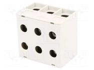 Splice terminal: rail; 480A; 690V; screw terminal; grey; polyamide OUNEVA