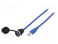 Adapter cable; USB 3.0,with cap; USB A socket,USB A plug; 1310 ENCITECH