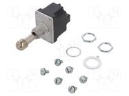 Switch: toggle; Pos: 3; DPDT; ON-ON-ON; 6A/230VAC; 20A/28VDC; TL HONEYWELL