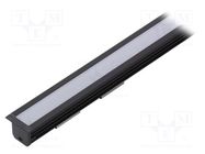 Profiles for LED modules; white; black; L: 1m; DEEP10; aluminium TOPMET