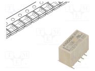 Relay: electromagnetic; DPDT; Ucoil: 5VDC; 2A; 0.5A/125VAC; P2; SMT 