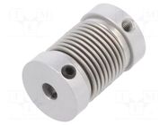 Coupling; Ø1: 4mm; Ø2: 4mm; aluminium,stainless steel; -30÷120°C KÜBLER