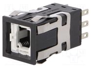 Switch: push-button; Pos: 2; DPDT; 3A/125VAC; 3A/24VDC; (OFF)-ON HONEYWELL