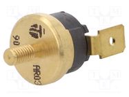 Sensor: thermostat; SPST-NC; 90°C; 16A; 250VAC; connectors 6,3mm TOMIC