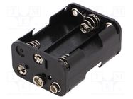 Holder; AA,R6; Batt.no: 6; 6F22 type; black 