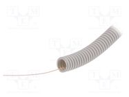 Protective tube; Size: 16; grey; L: 50m; -5÷60°C; with pilot wire 