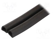 Gasket; EPDM; Thk: 12mm; black; L: 40m; W: 14mm RST ROZTOCZE